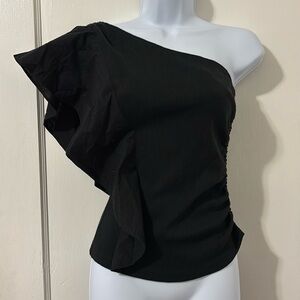 Anthropologie One-Shoulder Ruffle Top NWT